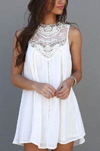 короткое белое платье